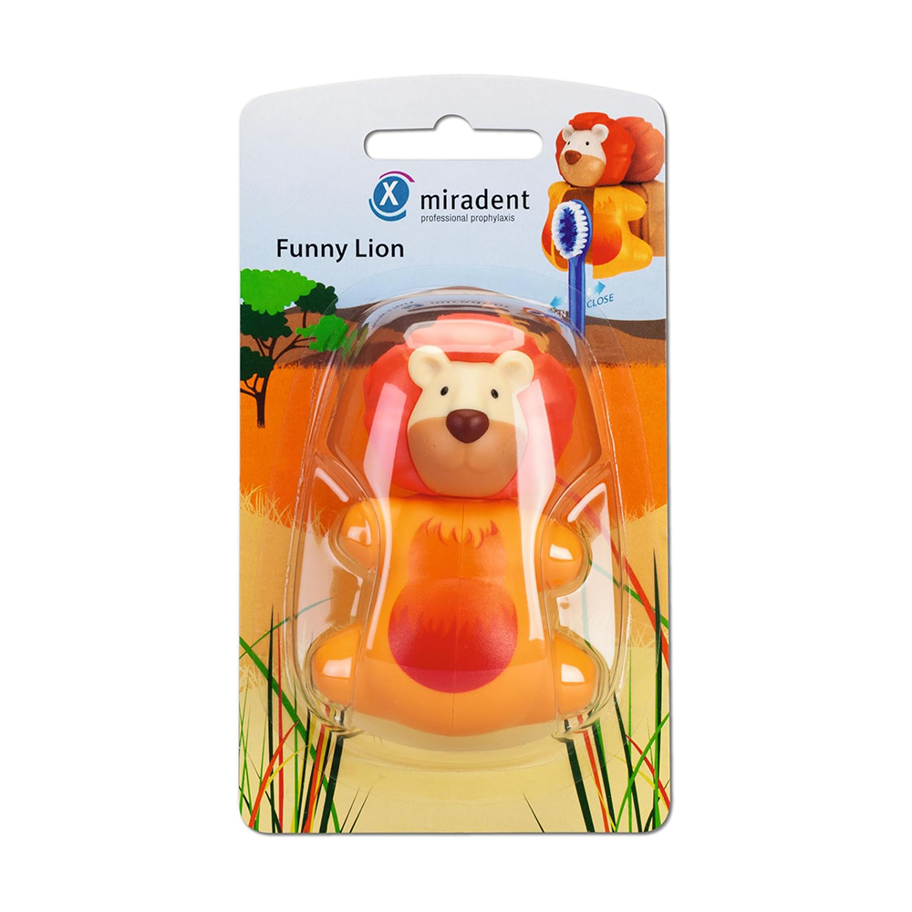 Дитячий футляр для зубної щітки Miradent Funny Animals Holder For The Brush Lion, 1 шт