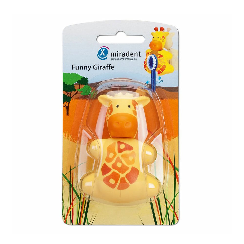 Дитячий футляр для зубної щітки Miradent Funny Animals Holder For The Brush Gifaffe, 1 шт